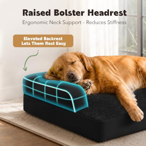 MEKIY Orthopedic XL Dog Bed with Bolster for Extra Large Size Dogs - Image 2