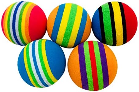 PET SHOW 50pcs 1.4" Interactive Cat Toy Balls for Indoor Cats Colorful Rainbow Soft Foam Kitten Toys Ball for Small Dogs Puppies Quiet Playing Stuff 5 Colors - Image 3
