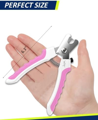 WePet Dog Nail Clippers U10.1, Dog Nail Trimmer Large Breed with Quick Sensor, Razor Sharp Blade Professional Pet Nail Clipper with Safety Guard and Nail File, Rose Pink - Image 2