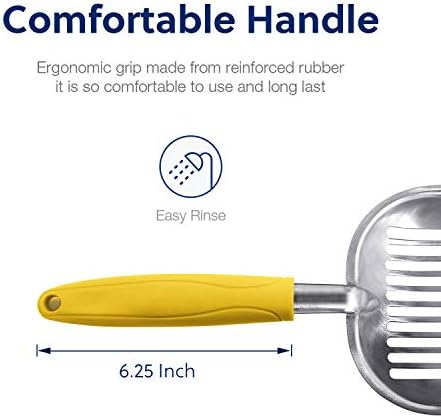WePet Cat Litter Scoop, Aluminum Alloy Sifter, Kitty Metal Scooper, Deep Shovel, Long Handle, Poop Sifting, Kitten Pooper Lifter, Durable, Heavy Duty, for Litter Box - Image 2