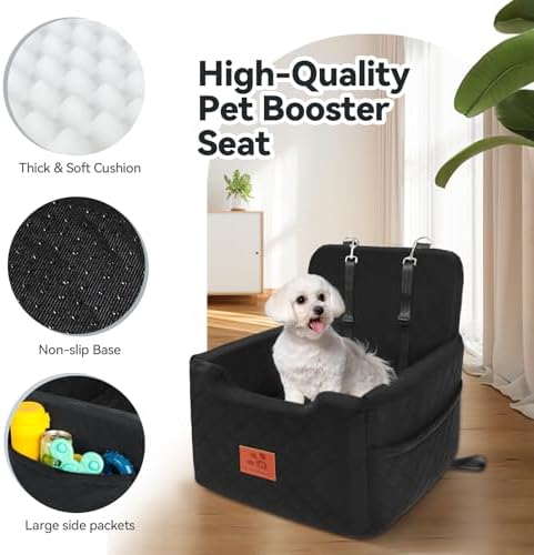 Dog Car Seat for Small/Medium Dogs Under 35 lbs, Dog Booster Seats (Balck) - Image 4