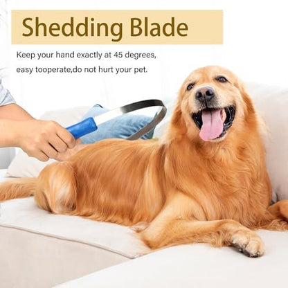 Dual-Sided Shedding Blade Dog Hair Brush（Blue 2 Pcs） - Image 6