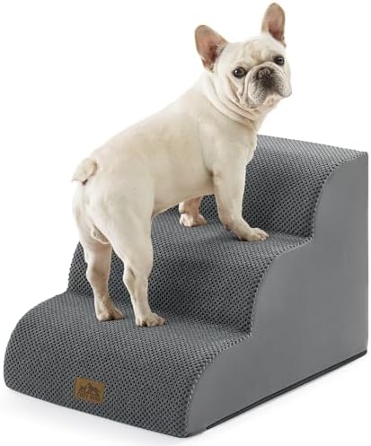COZY KISS Wide Dog Stairs for Small Dog 15.7" H, 3 Step Pet Ramp for Couch by COZYKISS