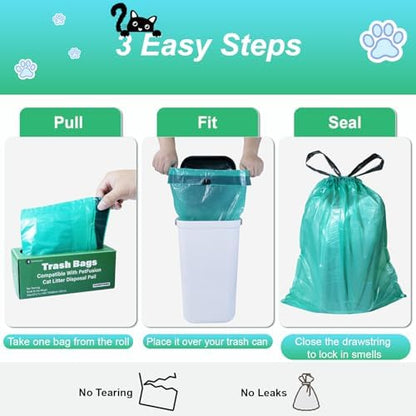 Cat Litter Pail Bags for PetFusion Cat Litter & Outdoor Dog Waste Bin - Image 4