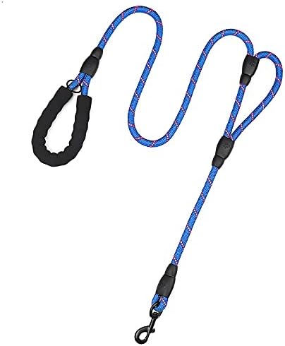 PLUTUS PET Rope Dog Leash 6ft Long,Traffic Padded Two Handle,Heavy Duty,Reflective Double Handles Lead for Control Safety Training,Leashes for Large Dogs or Medium Dogs,Dual Handles Leads(Navy Blue) by PLUTUSPET