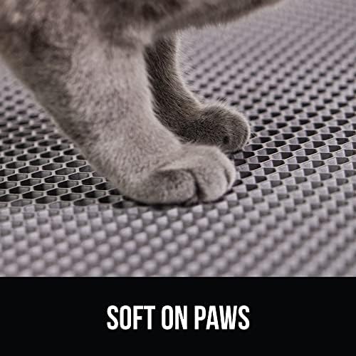 GORILLA GRIP Honeycomb Cat Litter Box Mat, Soft on Paws, 24x15, Gray - Image 4