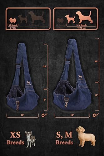 Noah & Paw Dog Sling Carrier for Small Dogs 3-10lb, Dog Sling for Small Dogs and Cats, Dog Carrier with Adjustable Padded Strap, Premium Denim, Lined with Fur, Double Safety Feature, Machine Washable - Image 4