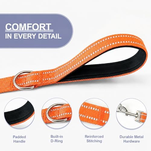 Double Dog Leash Padded Handle 360°Swivel No Tangle Dual Leash for Two Dogs - Image 4