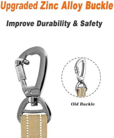 AUBELL Tactical Dog Leash Heavy Duty,4-6ft No Pull Bungee Leash,Brown - Image 5