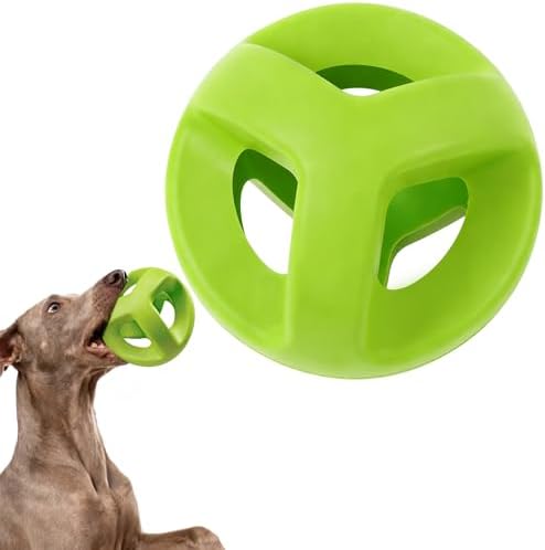 Fida Natural Rubber Dog Balls for Aggressive Chewers, Durable Dog Chew Toys for Large Dogs, Interactive Fetch & Tug of War Toys for Medium Large Breed Non-Toxic Dish Washable,4.5 * 4.5" by Fida