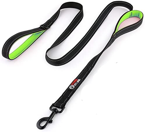 Primal Pet Gear Dog Leash 6ft Long,Traffic Padded Two Handle,Heavy Duty,Reflective Double Handles Lead for Control Safety Training,Leashes for Large Dogs or Medium Dogs,Dual Handles Leads(Black) by PrimalPetGear