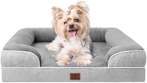 EHEYCIGA Orthopedic Small Dog Bed, Waterproof Memory Foam Washable Pet Beds by EHEYCIGA
