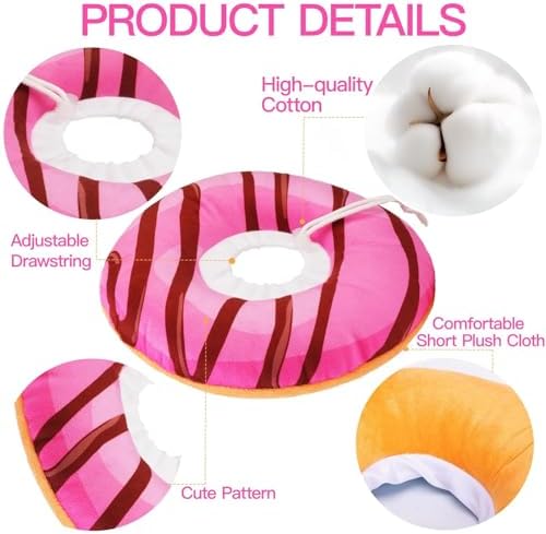 Cat Cone Collar Soft, Cute Cat Donut Collar After Surgery, Adjustable Kitten Recovery Cones to Stop Licking, Lightweight Neck Elizabethan Collars for Cats Kittens (Chocolate Pink, Medium) - Image 5