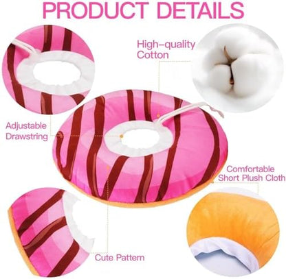 Cat Cone Collar Soft, Cute Cat Donut Collar After Surgery, Adjustable Kitten Recovery Cones to Stop Licking, Lightweight Neck Elizabethan Collars for Cats Kittens (Chocolate Pink, Small) - Image 5