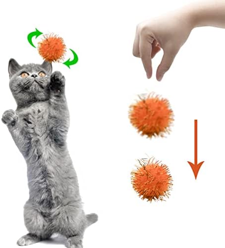 yuntop 70 Pack Assorted Color Sparkle Balls Glitter Tinsel Ball Cat Sparkle Balls Toys Interactive Cats Pom Poms Ball for Kittens Cat's Favorite Toy - Image 4