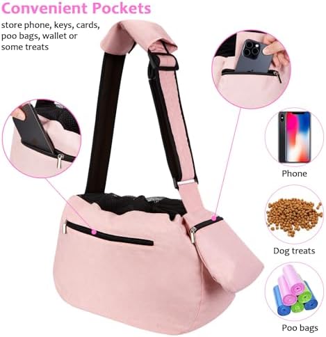 Ownpets XL Dog Sling 15-25lbs, Hands-Free Carrier with Bottom Support Pad - Image 3