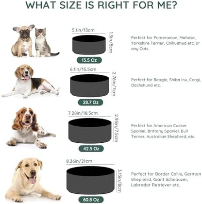 SPUNKYJUNKY 13.5OZ Ceramic Dog and Cat Bowl, Modern Cute Weighted Food Water Bowl for Replacement Black (2 Pack) - Image 6