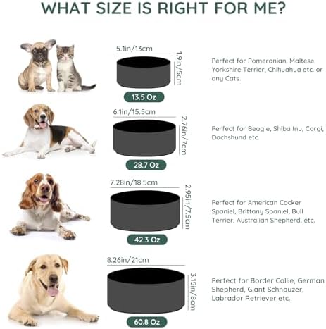 SPUNKYJUNKY 42OZ Ceramic Dog and Cat Bowl, Modern Cute Weighted Food Water Bowl for Replacement Black (1 Pack) - Image 3