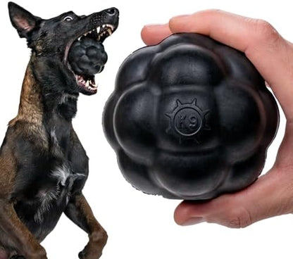 Monster K9 Indestructible XL Dog Ball – Lifetime Replacement - Durable Dog Toy for Aggressive Chewers - Safe, Non-Toxic Natural Rubber - Chew, Fetch, Stuff with Treats - USA Made - 4” (Soft Ball Size) by MonsterK9DogToys
