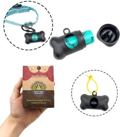 Dog Poop Pickup Bags Holder Dispenser with Standard-Sized Leak-Proof Scented Doggy Waste Bags and Carabiner with Safety Lock&Fastener Never Loose on Leash Lead Again (1 Holder 195 Bags, Black) - Image 3