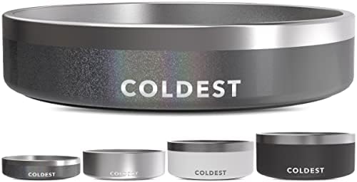 Coldest Dog Bowl - Anti Rust Metal, Non Slip, 3 Layers Insulated Stainless Steel Dog Bowls - Spill Proof & Heavy Duty - Water Bowl for Dogs, Cats & Pets, Dish Washer Safe (21 oz, Stardust Glitter) by Coldest