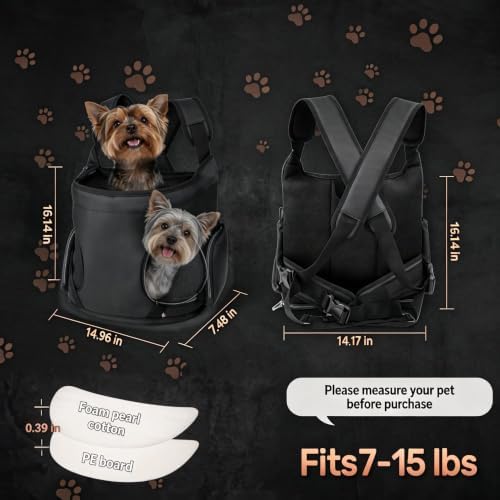 YUDODO 7-15 lbs Dog Front Carrier Backpack, Pet Front Facing Carrier - Image 4