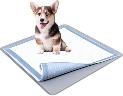 Dog Pee Pad Holder - Fits Up to 24” x 24” Pee Pad - 1 Pack - Light Grey by Skywin
