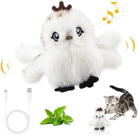 Gigwi Flappy Bird Cat Toy, USB-Charged Squeaky Catnip Toy for Indoor Cats by gigwi