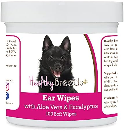 Healthy Breeds Schipperke Ear Cleaning Wipes with Aloe & Eucalyptus for Dogs 100 Count by HealthyBreeds