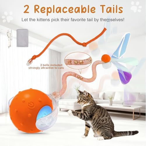 Interactive Cat Ball Toy, Motion Activated Electric Rechargeable Cat Toy - Image 3