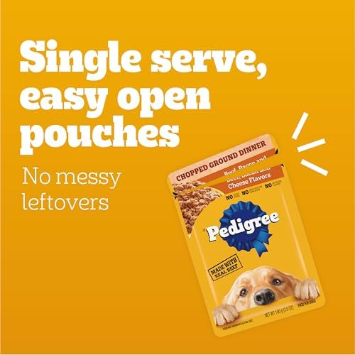 Pedigree Chopped Dinner Wet Dog Food Pouch, Beef & Bacon, 3.5 oz, 16 Count - Image 6