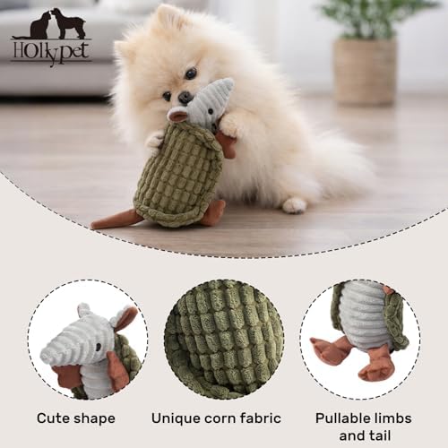 Hollypet Armadillo Squeaky Puppy Dog Toys for Small Medium Dogs, 8" - Image 3