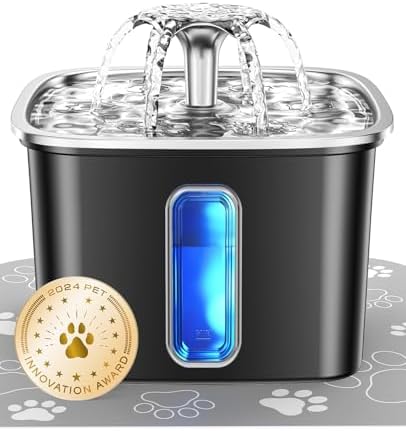 Veken Innovation Award Winner Stainless Steel Cat Water Fountain, 108oz by Veken
