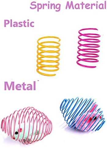18 Pack Assorted Cat Metal Spring Balls Stretchable Large Cat Spiral Toy Crinkle Balls Interactive Kitten Rolling Coils Spring Inside Caged Rats Pet Supplies Indoor Outdoor Ferrets - Image 2