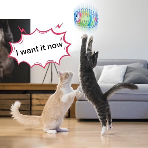 Jecery 5 Pcs Cat Toys Spring,Monster,Rainbow Color - Image 5