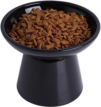 Ceramic Elevated Cat Food Bowls,6.2" Wide,1-Pack,Black by KITCHENLESTARaddsmorebeautifulcolourstoyourlife