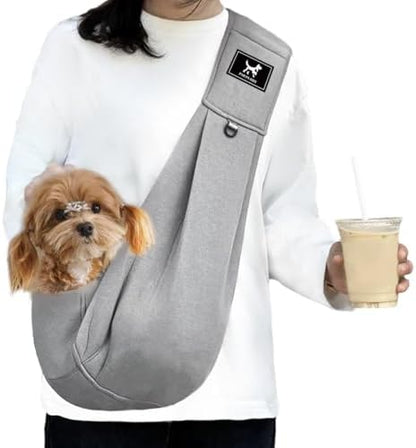 Dog Sling Carrier for Small Dogs up to 15 lbs, Hands-Free, Size M by PAWPUBBY