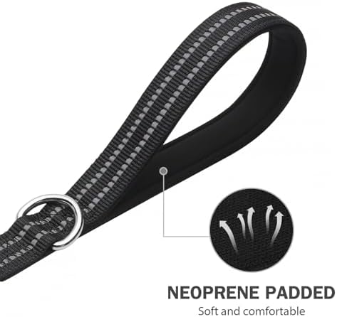 Hikiko 6FT Dog Leash with 2 Padded Handles Reflective,Black - Image 4