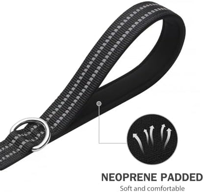 Hikiko 6FT Double Handle Traffic Dog Leash Reflective,Black - Image 4