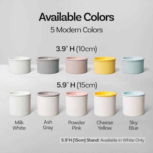 Hello Bowl Elevated Ceramic Cat Bowl with Stand, Raised Whisker-Friendly Feeding Bowl for Cats & Small Dogs, Patented Design, Made in Korea (3.9" H - White, Square/Dry) - Image 6