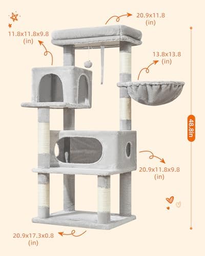 Taoqimiao Cat Tree, 49In Cat Tower for Indoor Cats Large Adult - Image 2