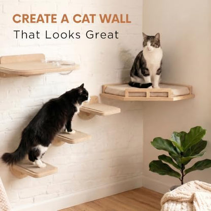 INICIO Cat Wall Steps - 3 Pack of Stairs for Cats to Climb - Natural Wood - Image 5