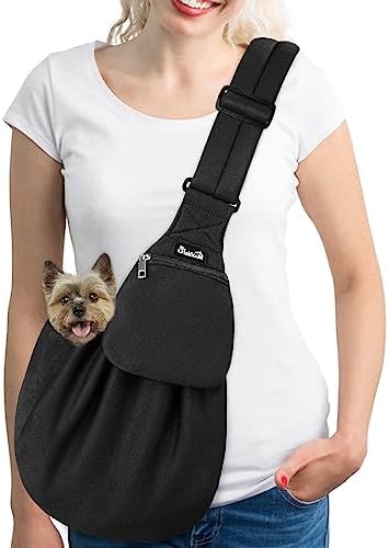 SlowTon Dog Carrier Sling - Thick Padded Shoulder Strap Adjustable, DB, M by SlowTon
