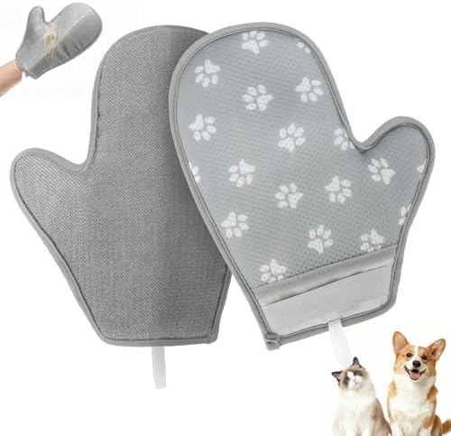 EXPAWLORER Pet Hair Removal Glove for Dogs & Cats, Washable Reusable Electrostatic Magic Brush Pet Hair Remover Glove, Upgraded Fur Removal Tool Grooming for Carpet Couch Sofa Clothing Car Seat, S by EXPAWLORER