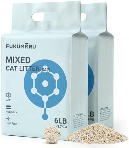 FUKUMARU Tofu Cat Litter, Applewood Blend, Clumping, Odor Control, 12 lb by FUKUMARU