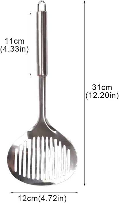 2pcs Cat Litter Scoop, Stainless Steel Litter Scoop Long Handle Durable Cat Mesh Shovel (Sliver)