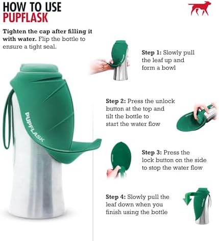 PupFlask Large Dog Water Bottle, Portable Stainless Steel Travel Bowl - Image 3