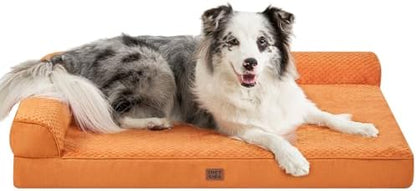 EHEYCIGA Memory Foam Dog Bed for Crate, L Plus Orthopedic Dog Bed, Pumpkin by EHEYCIGA