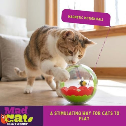 Mad Cat Buzzy Ball Interactive Hunting Cat Toy with Catnip and Silvervine - Image 3