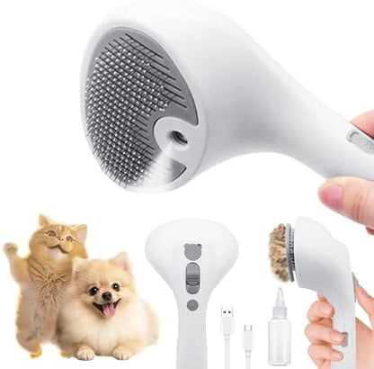 Pet Spray Grooming Brush Cat Brushes Cat Hair Removal Products Cat Shedding Tools Self Cleaning Ergonomic Grip for Short Long Haired Pets Help with matted Fur Rechargable Comb Mist by THECHOICEOFEXCELLENCE